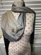 Apt 9 Scarf Beige Gray Plaid Fringe