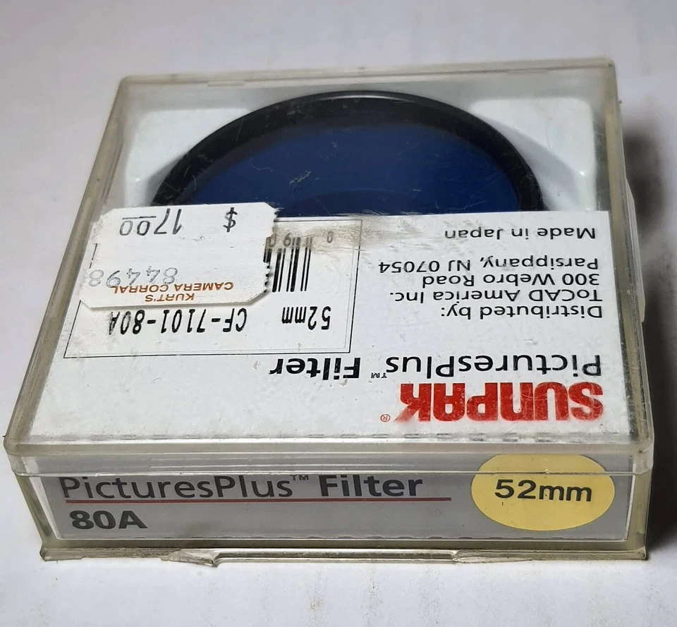 52mm 80A Blue Glass Lens filter 80 A Coated 52 mm Color 80-A Japan Sunpak - Image 2 of 2