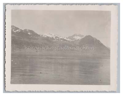 Fountain at Lake Lucerne Switzerland - Landscape - Old Photo 1930s