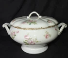 Alfred Axe Porcelain in Vierzon: Soup Bowl (Flowers - Hand Painted) Very Nice Condition