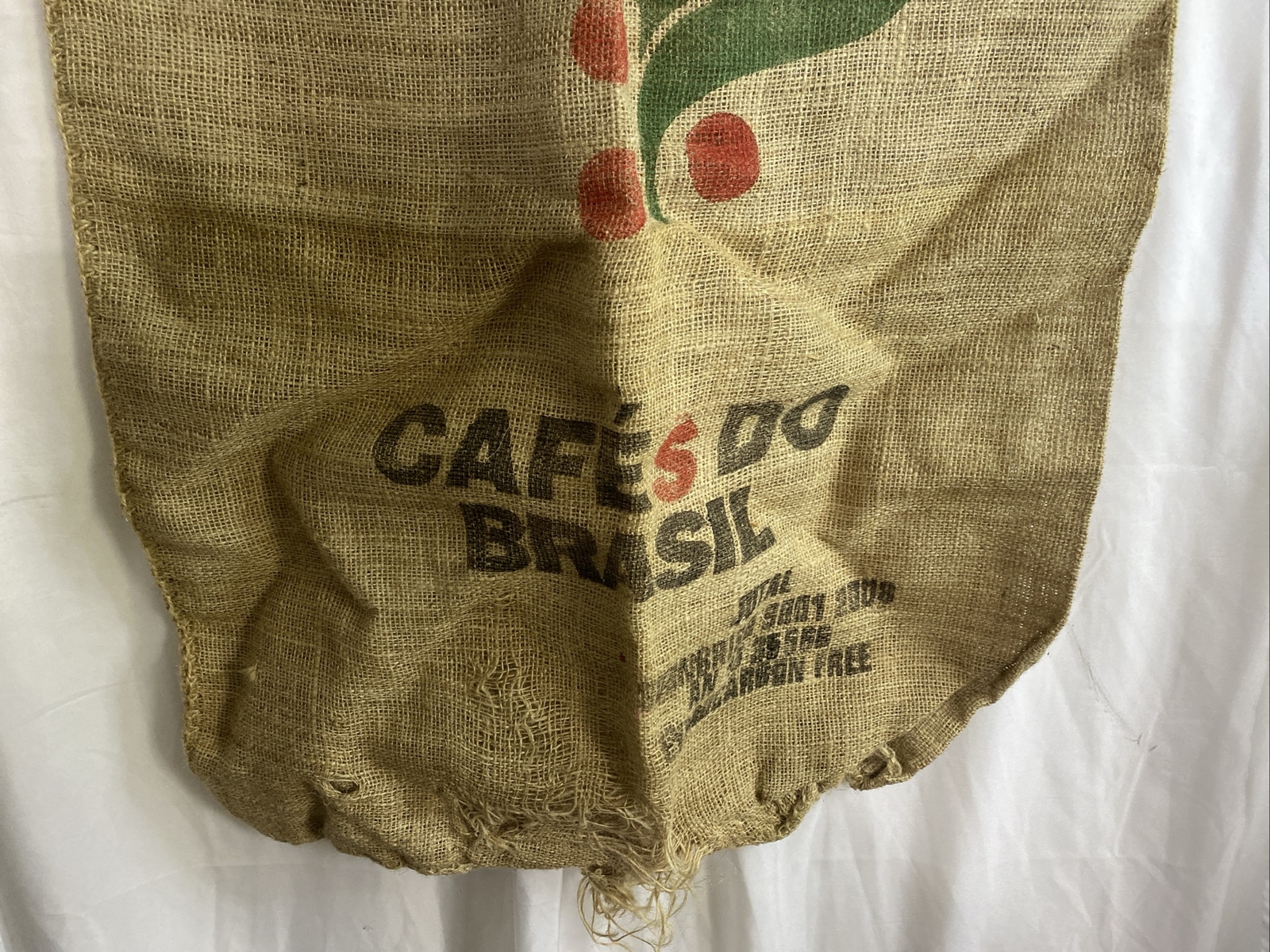 Coffee Bag Jute Burlap Sack Authentic Cafe Do Brasil Brazil Double Sided