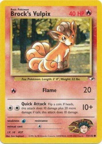Brock's Vulpix - 73/132 - Gym Heroes - Pokemon