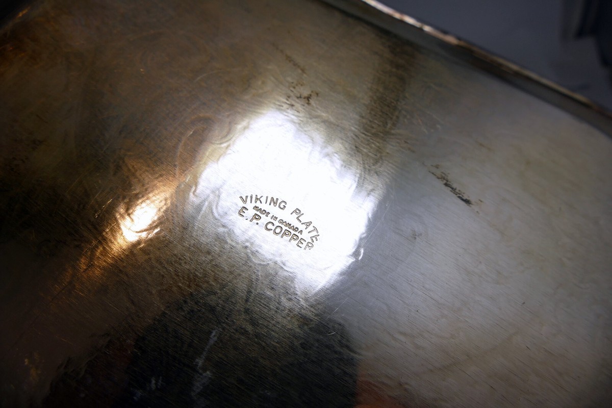 Viking Plate EP Copper Silver Plate Rectangle Serving Tray Viking Plate EP Copper Silver Plate Rectangle Serving Tray