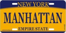 New York Manhattan Metall Schild Plate Wolkenkratzer State 30 cm Souvenir
