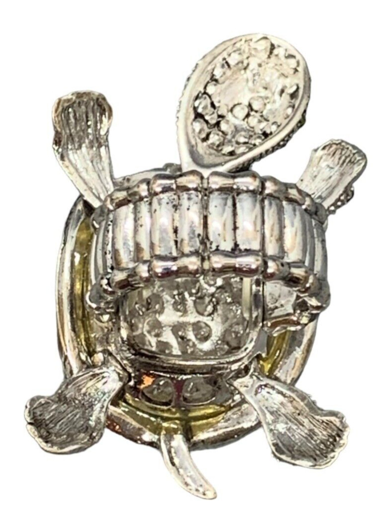 Turtle Tortoise Statement Ring Stretch Band Silve… - image 2