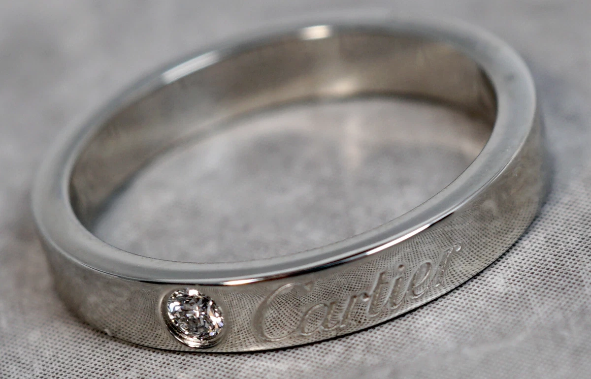 Cartier Platinum Diamond 3mm C de Cartier Wedding Band Ring