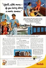 1954 Kodak Brownie Video Movie Camera Vintage Color Print Ad Ephemera