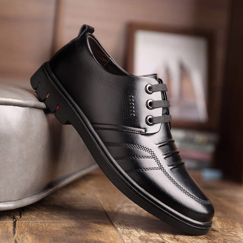 Men's Business Shoes Breathable Non Slip Wear Resistant Office Round Toe Faux Le - Picture 8 of 18