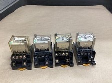 Omron Relay LY4N-D2 10A w/ Base 24 VDC (LOT OF 4). #203K94
