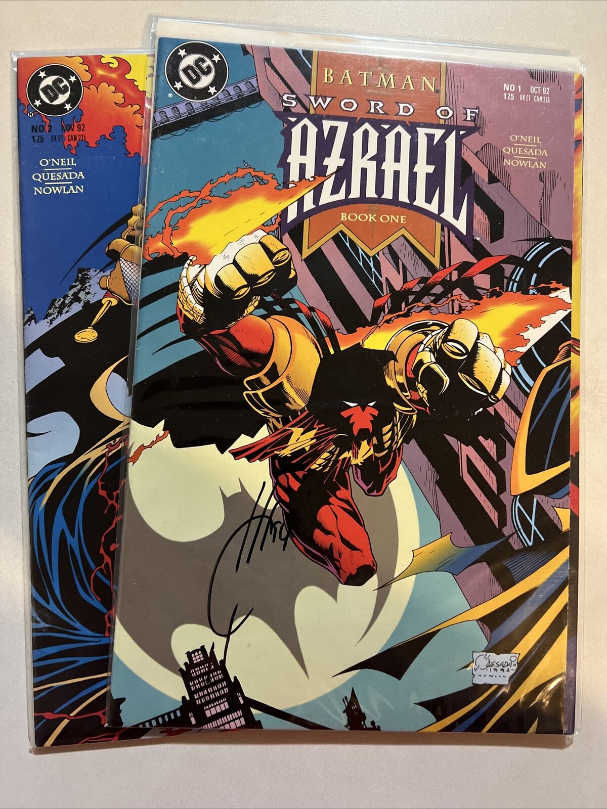 Batman: Sword of Azrael #1-2 (DC 1992) SIGNED QUESADA - First AZRAEL - CC