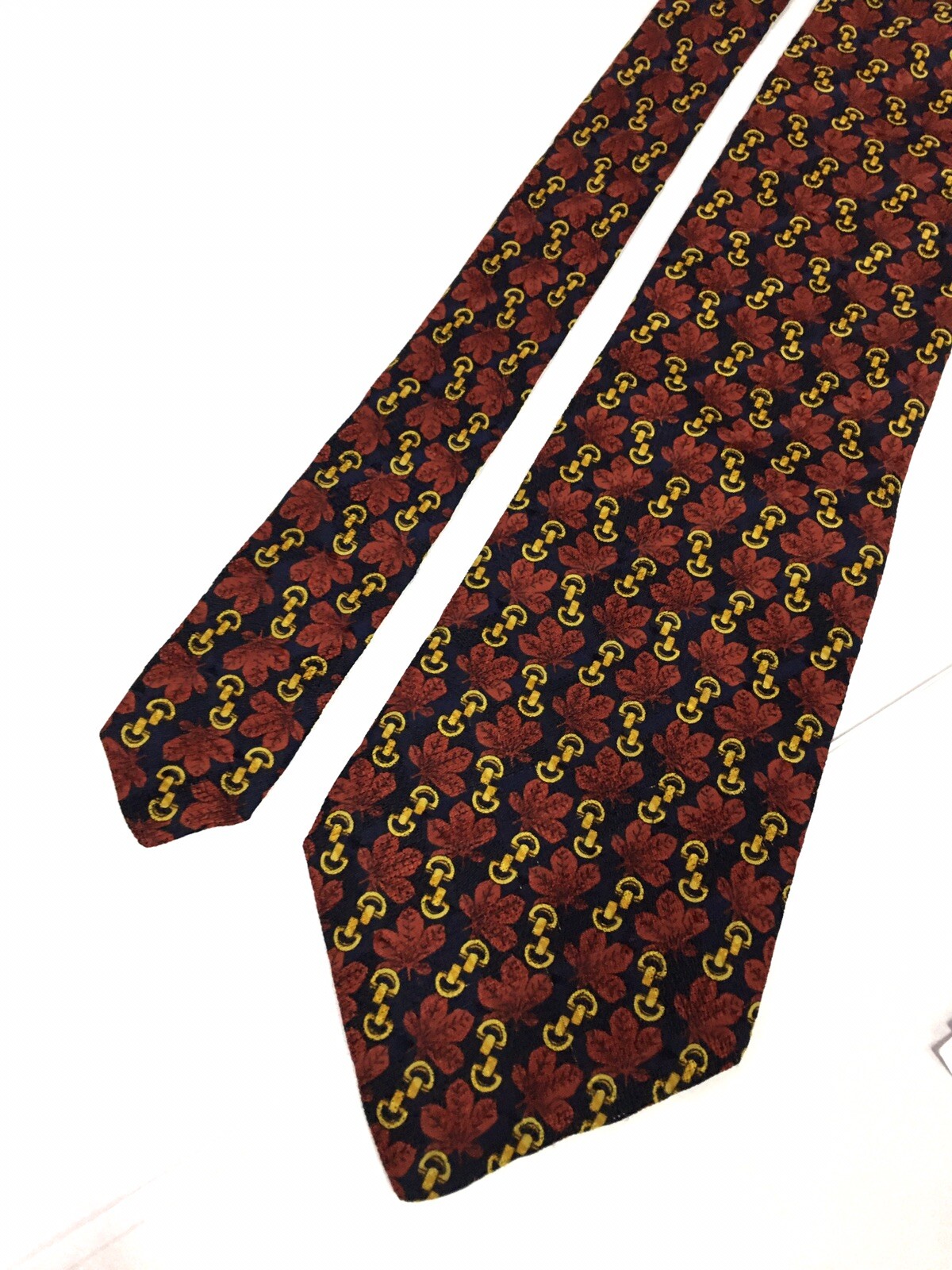 Authentic GIVENCHY Paris Three Leaf Chain On Blac… - image 3