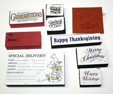 9 Piece Foam and Rubber Stamp Set Scrapbooking PaperCrafts Words Phrases