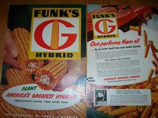 VINTAGE SEED  ADVERTISING PAGE-FUNKS G  HYBRID SEED CORN -1955