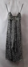 NEW NWT Womens Banana Republic Gray & White Animal Pattern Strappy Dress Size 14
