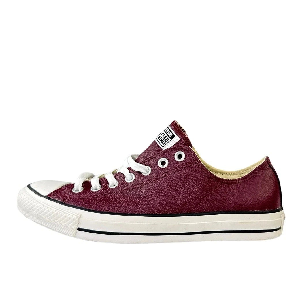 Scarpe sneakers stringate Converse Chuck Taylor OX unisex pelle bordeaux M 9 W 11