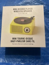Urban Outfitters Mini Record Player Wireless Speaker, Rechargeable, Yellow