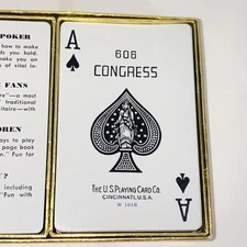 Vintage Congress 606 Double Deck Gold Edge Canasta & Rules Playing Cards