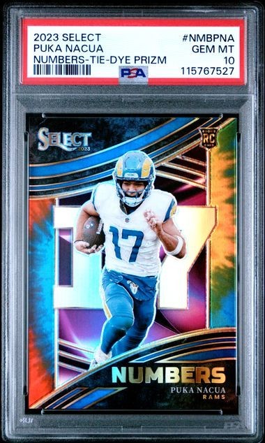 Puka Nacua Panini Select Select Numbers #NMBPNA Tie-Dye Prizm