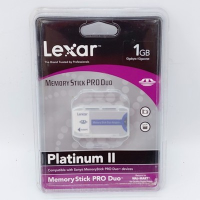 Lexar 1GB Platinum II Memory Stick PRO Duo Adapter Sony New Sealed