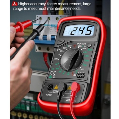 AN8205C Multimeter with Backlight for Voltage Current Resistance Diode Testing
