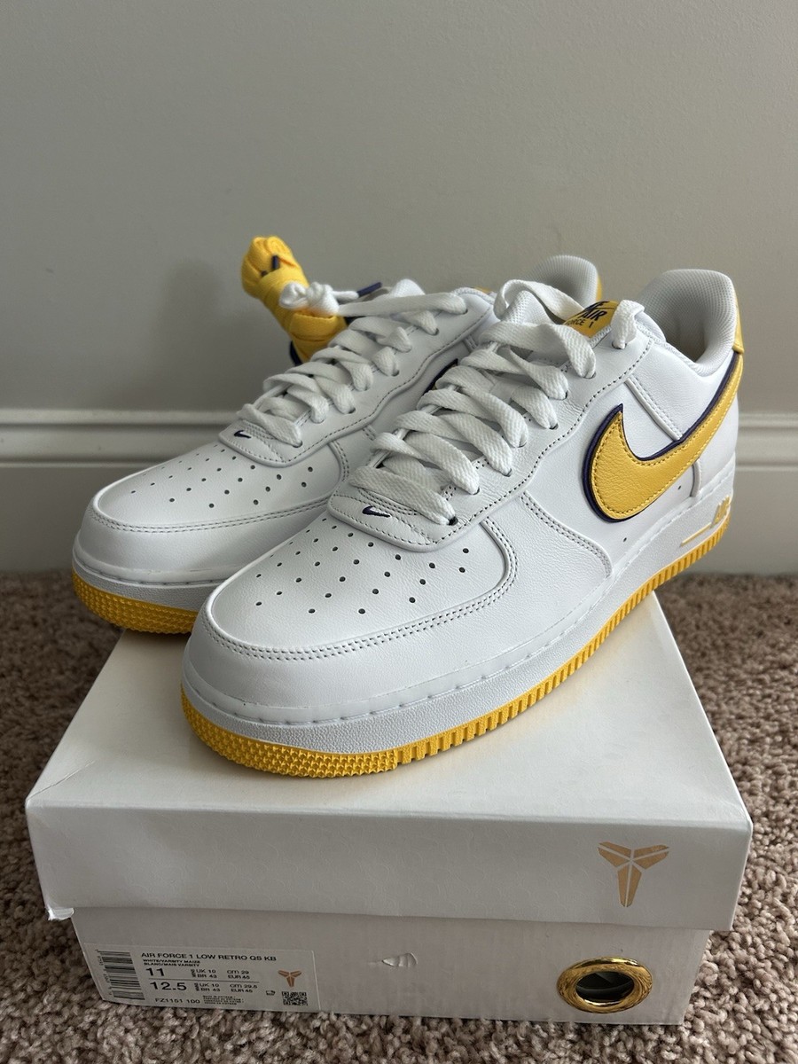 Nike Air Force 1 Low Retro QS AF1 Kobe Bryant Lakers Home Mens sz