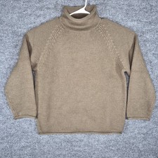 Vintage J. Crew Oarsman 100 Wool Roll Neck Sweater Fisherman Pullover Mens M
