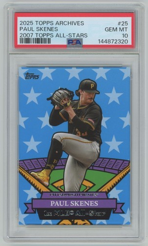 2025 Topps Archives 2007 All-Stars Paul Skenes PSA 10 Pittsburgh Pirates 07AS-25