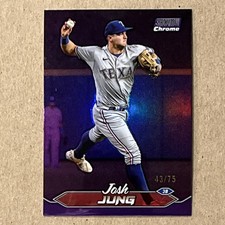 2024 Topps Stadium Club #243 Josh Jung Purple Chrome Foil #43 /75 Texas Rangers