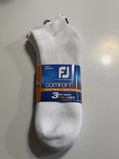 FootJoy FJ Men’s ComfortSOF 3 Pair Pack White Sport Size 7-12 US / 6-11 UK NWT