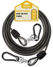 Heavy-Duty Dog Tie-Out Cable - 20FT Extra Strong Wire Cable for Large Pets Up...