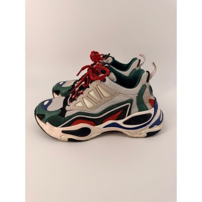 Sandro Paris Astro 1 Multi-Color Chunky Sneakers Womens 5.5 Green Blue Red Mesh