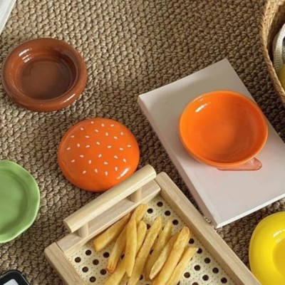 Platzsparende stapelbare Burger Teller Set 6 Stück 102 Zoll Kunststoff Teller