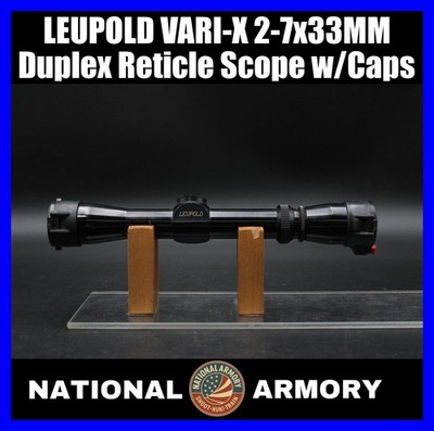 1993 LEUPOLD VARI-X COMPACT 2-7X33MM DUPLEX RETICLE GLOSS FINISH SCOPE CAPS
