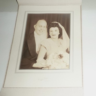 Vintage Wedding Photograph (1940's-50's) Bride & Groom / Central Studio