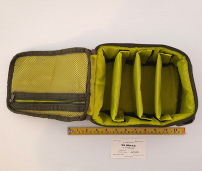 Fly Fishing Reel Bag Adjustable size Padded Olive from Ed Shenk's estate