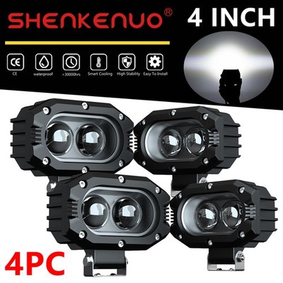 4'' LED Headlight For Caterpillar Skid Steers Excavator Forklift Light Loader
