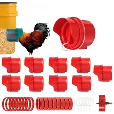 No Waste Chicken Feeder Port Large, DIY Automatic Poultry Feeder Kit for Buck...