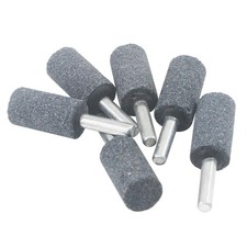 Inovsolid 6 Pcs 16 mm Cylinder Shape Grinding Stones with 1/4 16 mm, Grey