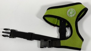 Gooby Dog Harness Green Soft Mesh Size Med Adjustable Black Binding Fraying