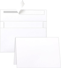 White Blank Greeting Cards and Envelopes 4 x 6 Heavyweight Folded Cardstock and