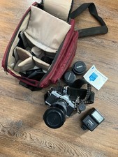 Minolta XG-A 35mm Film Camera Kit W/ Lenses Flash Bag & Accessories