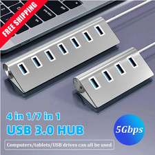 5Gbps USB 3.0 Hub 4/7 Port High Speed Aluminum USB Splitter Expander for PC Lapt