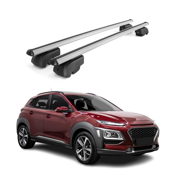 DachträGer GepäCkträGer FüR Hyundai Kona 2017-2023 QuerträGer ABE Alu Grau-image