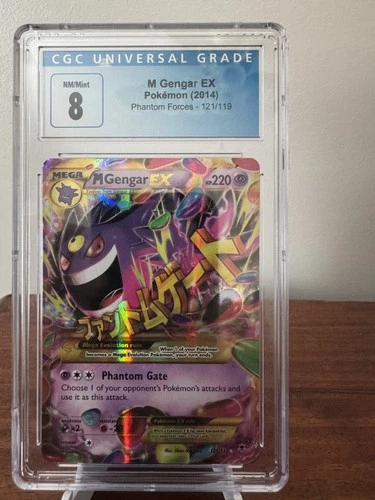 CGC 8 M Gengar EX 121/119 XY Phantom Forces Holo SECRET RARE