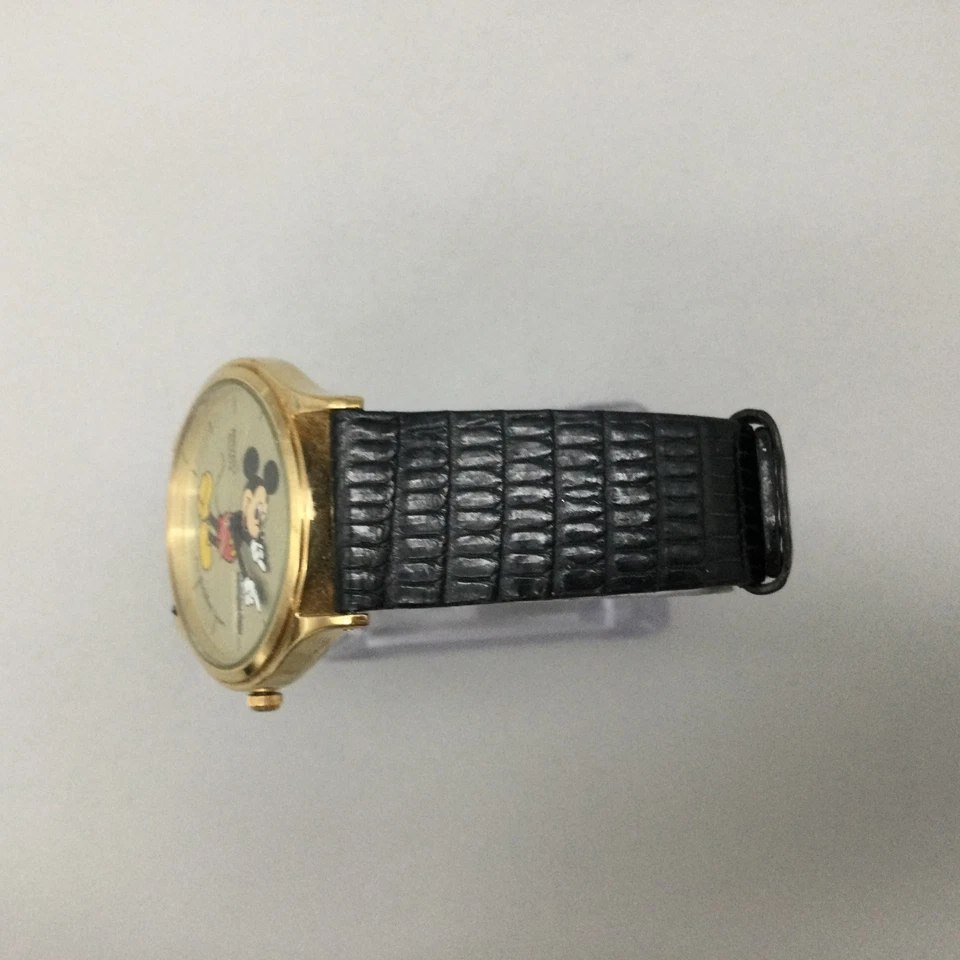 Reloj Seiko Disney Mickey Mouse 34mm Tono Dorado Día Fecha 5Y23-7079 Batería Nueva Foto 4 de 4