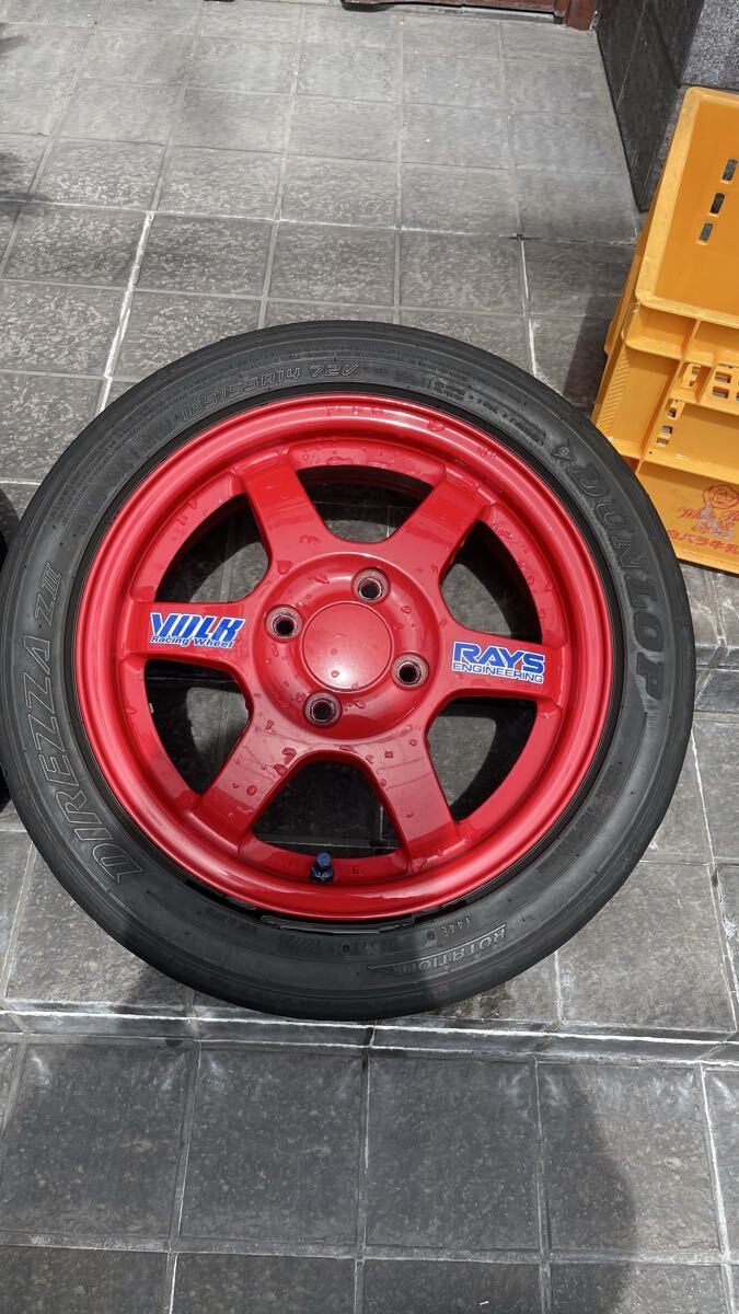 RAYS VOLK RACINGTE37 14×5J 45 4穴 PCD100 JDM RAYS Volk Racing TE37 5J x 14 inch +45 PCD100 4H with Direzza