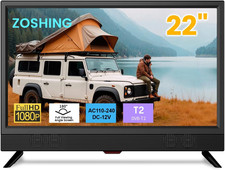 TV Pantalla HD 1080P de 22 pulgadas, Televisión pequeña con receptor Freeview, TV de 12 voltios