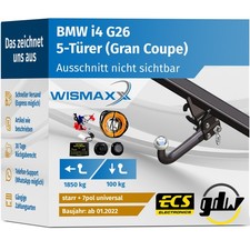 ANHÄNGERKUPPLUNG für BMW i4 G26 ab 22 starr GDW +7pol E-Satz ABE