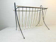 VGC vintage MCM 1960s Metal WIRE VINYL record HOLDER RACK Caddy Understated RARE