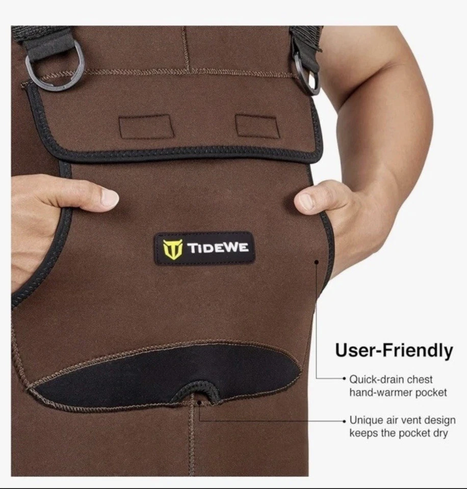 TIDEWE NEU Neopren Herren Chest Waders, Stollen Jagd Angeln Größe 10 (H)